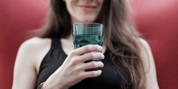 a glass of fresh water